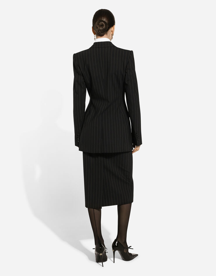 Dolce & Gabbana Single-breasted pinstripe wool Turlington jacket Multicolor F29YLTFRBDK