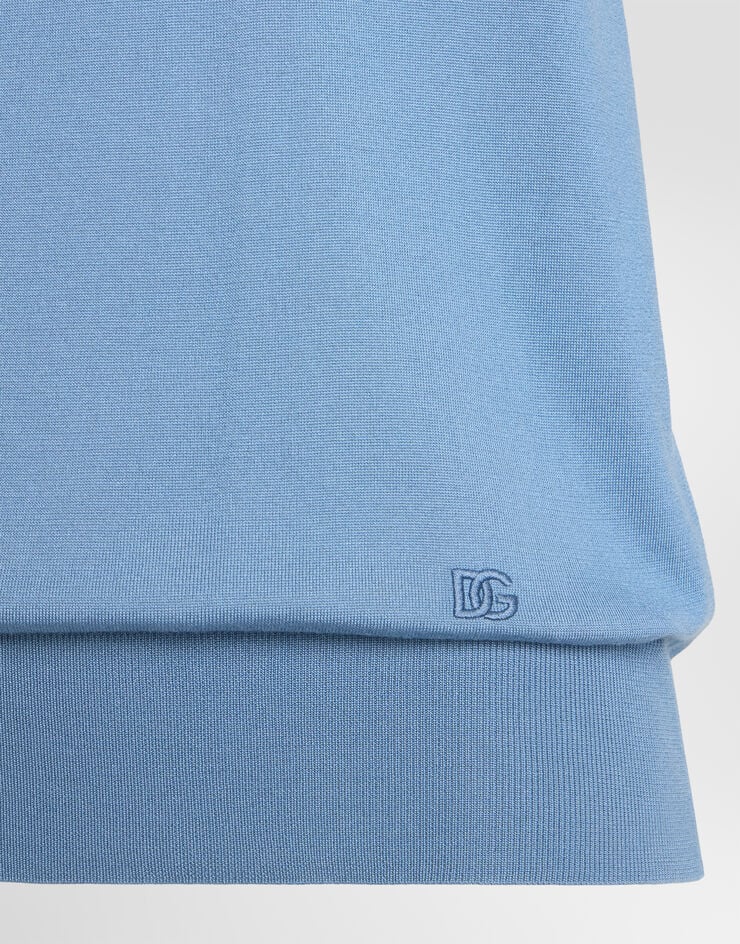 Dolce & Gabbana Silk polo shirt Dolce & Gabbana Silk polo shirt Azure GXZ02ZJBSO5
