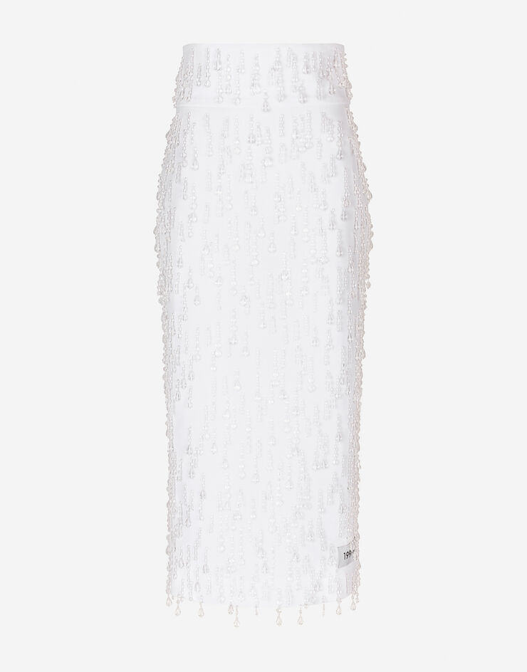 Dolce & Gabbana KIM DOLCE&GABBANA Юбка миди из сетчатого материала Powernet с вышивкой разноцветный F4CM3ZGDBNO