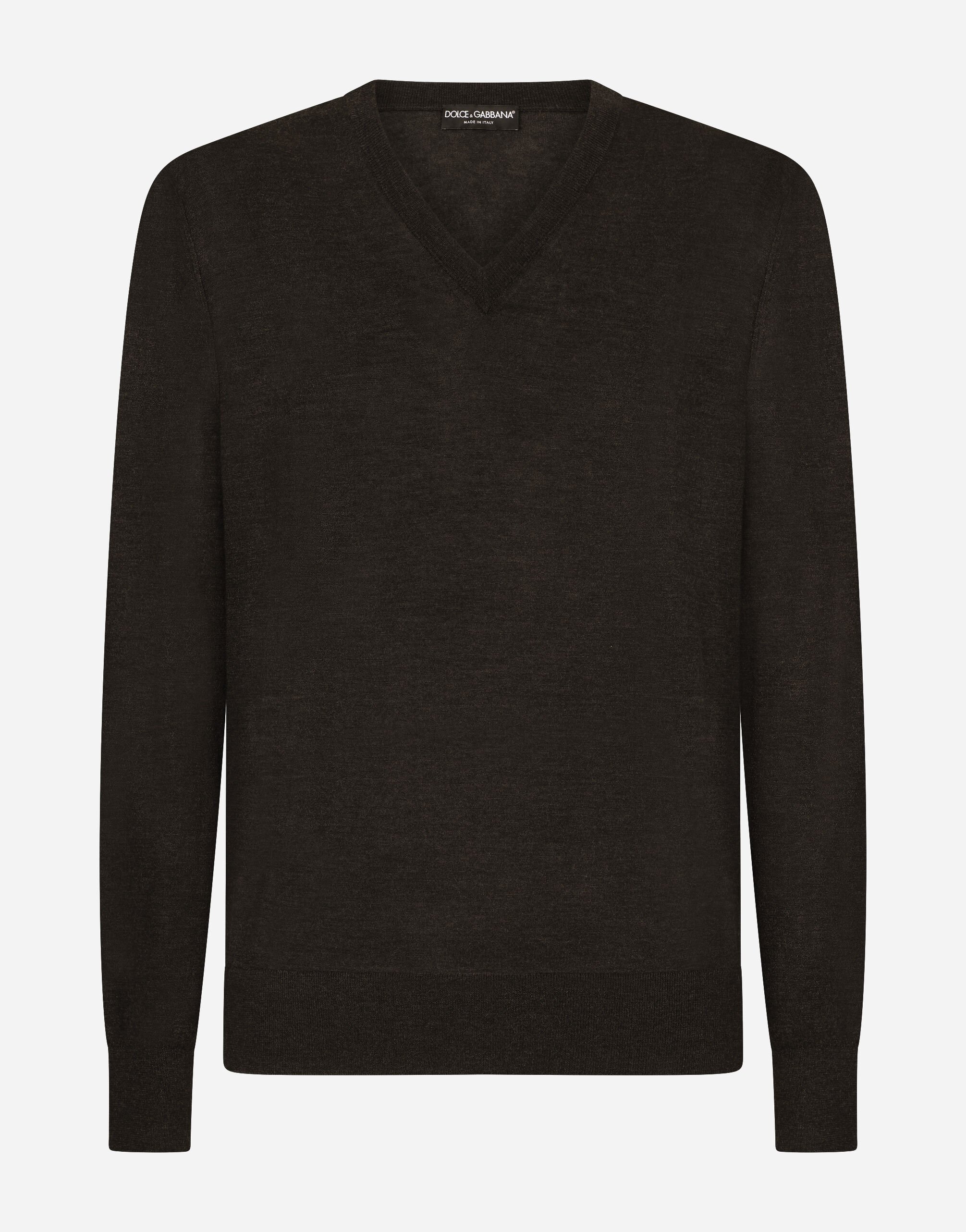 Dolce & Gabbana Cashmere v-neck sweater Black G5GD0ZGEY84