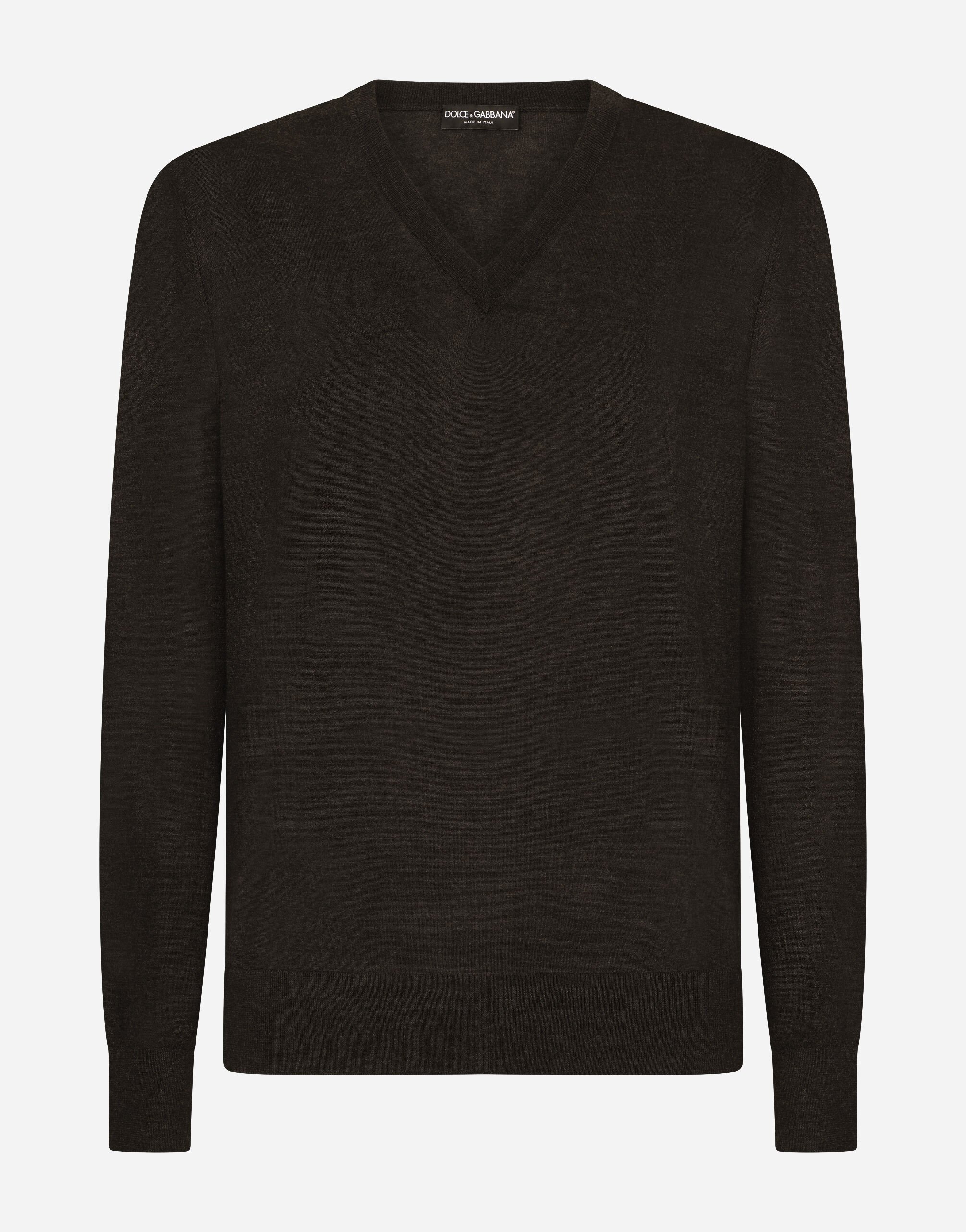 Cashmere v neck sweater in Grey for Men Dolce Gabbana