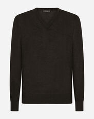 Dolce & Gabbana Cashmere v-neck sweater Black G5GD0ZGEY84
