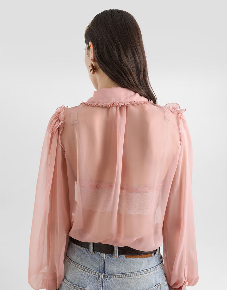 Dolce & Gabbana قميص من شيفون حرير Dolce & Gabbana قميص من شيفون حرير Pink F5U02TFU1UR