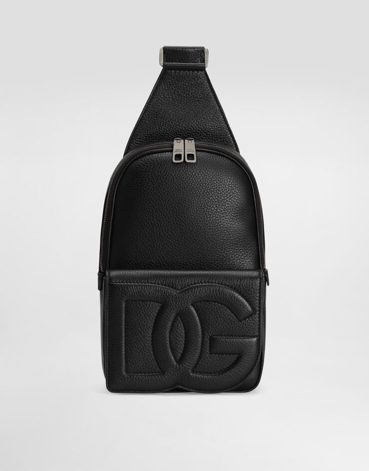 Dolce & Gabbana Mochila cruzada de piel de ciervo Negro BM2436A8034