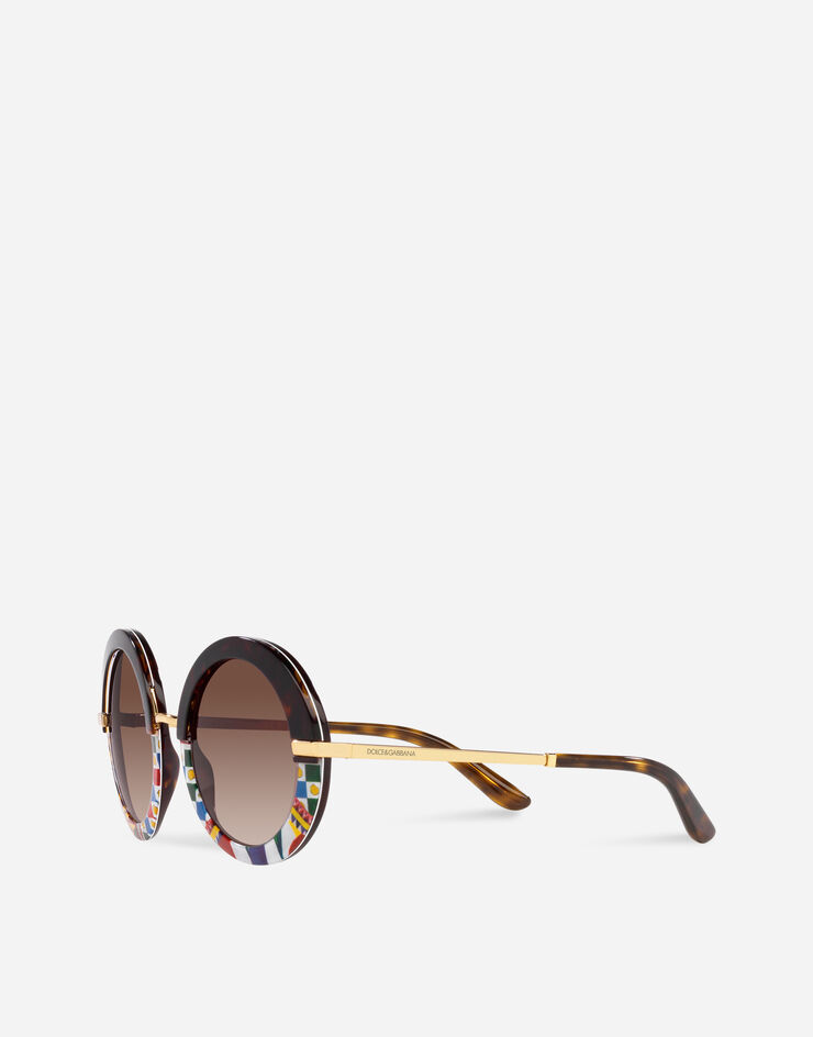 Dolce & Gabbana Gafas de sol Half Print Habana con Carretto VG4393VP813