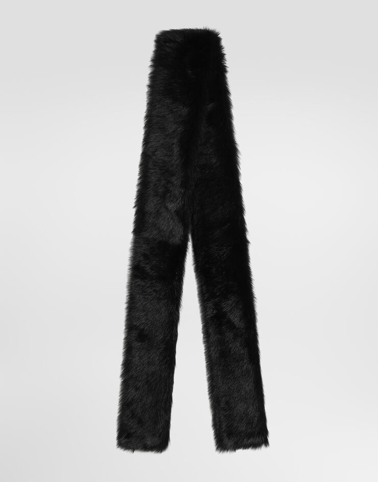 Dolce & Gabbana Shearling scarf Black GQ401LFUP89