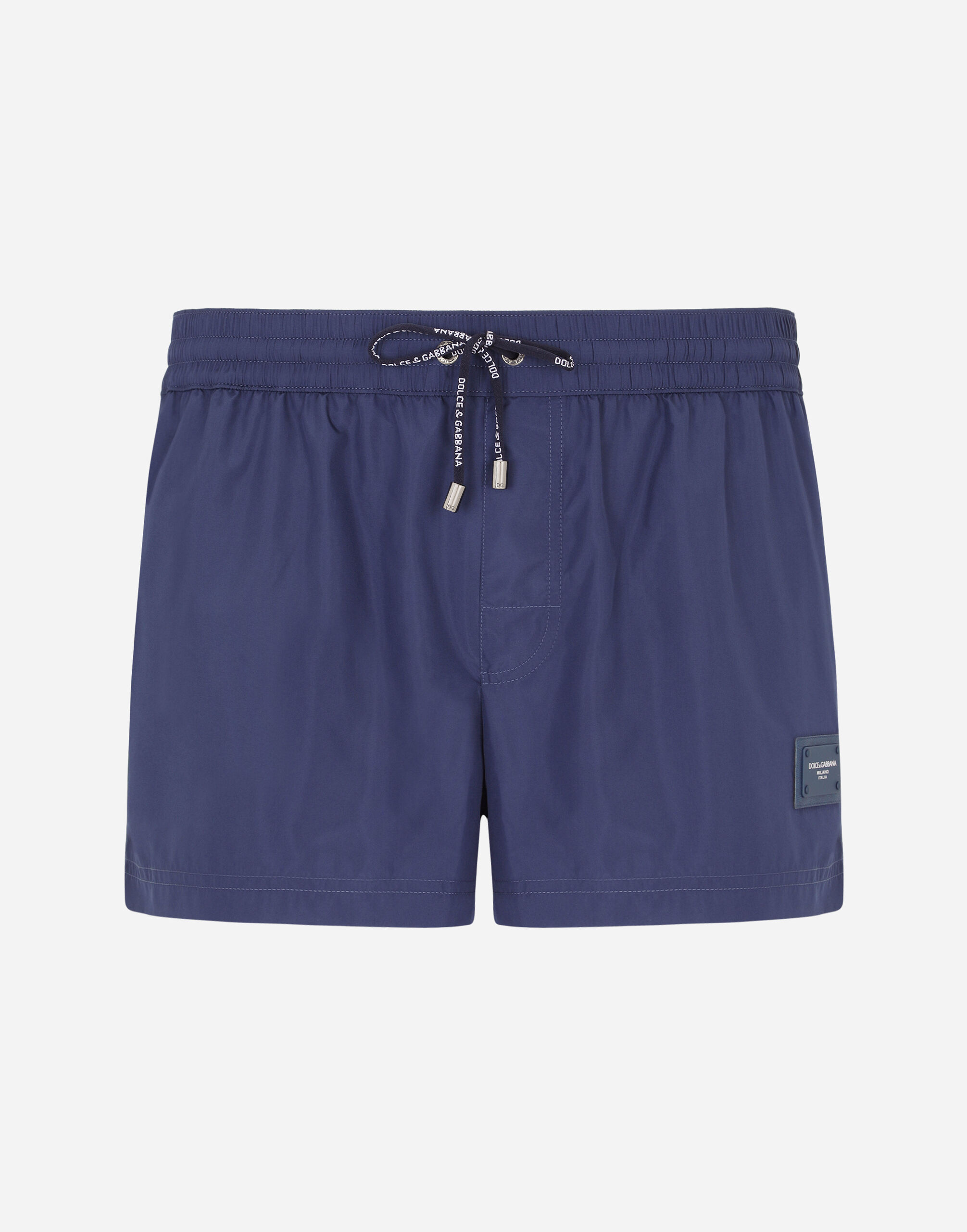 Short swim trunks with branded plate in Blue for for Men