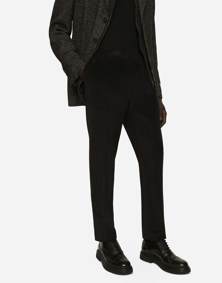 Dolce&Gabbana Hose aus Stretch-Cord Schwarz GY6UETFUWEQ