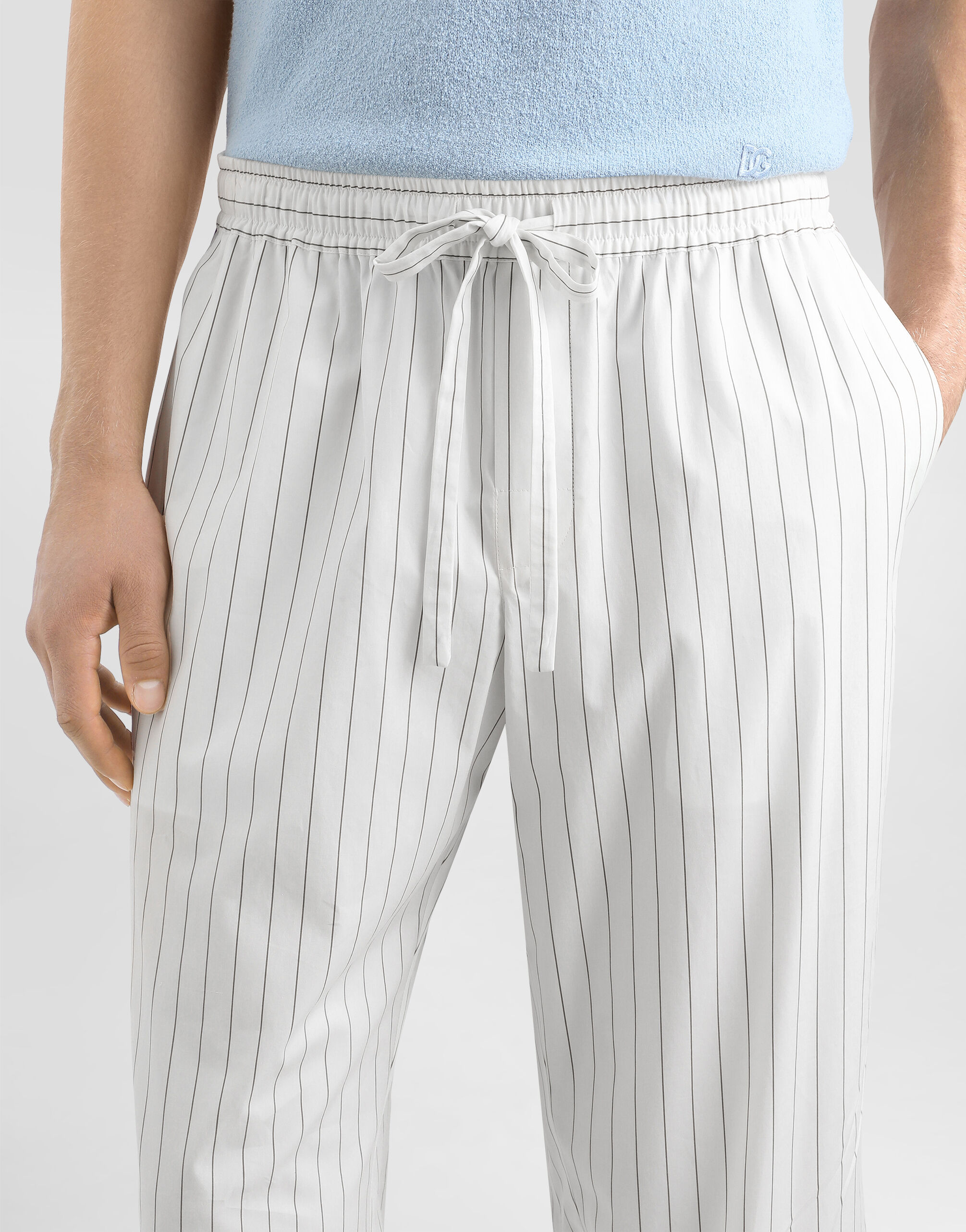 Striped poplin trousers in Multicolor for Men | Dolce&Gabbana® US