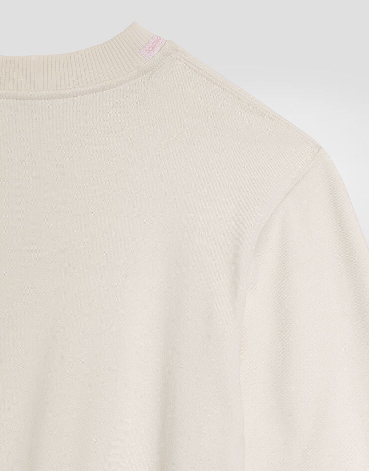 Dolce & Gabbana Fleece dress with DG sequin patch Pink L5JDAPG7PKQ