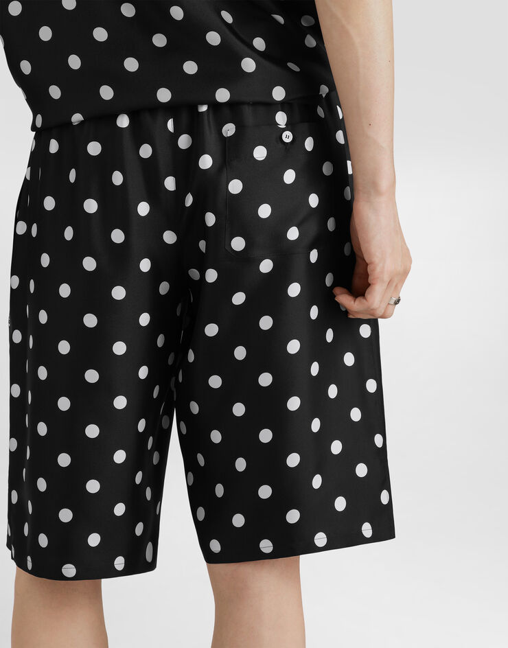 Dolce & Gabbana Polka dot-print silk twill bermuda shorts Multicolor GV37ATIS13M