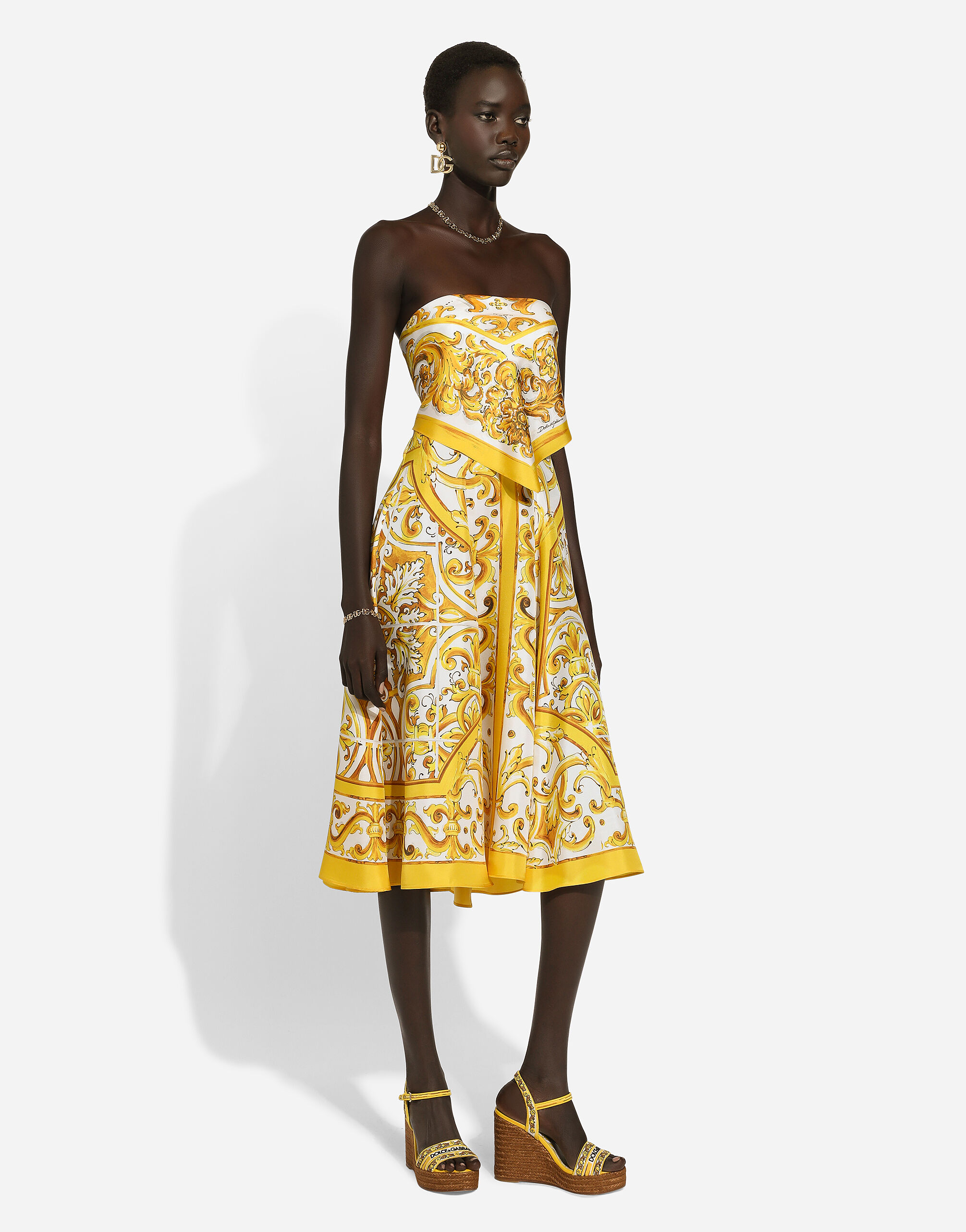 Dolce and gabbana majolica print dress clearance