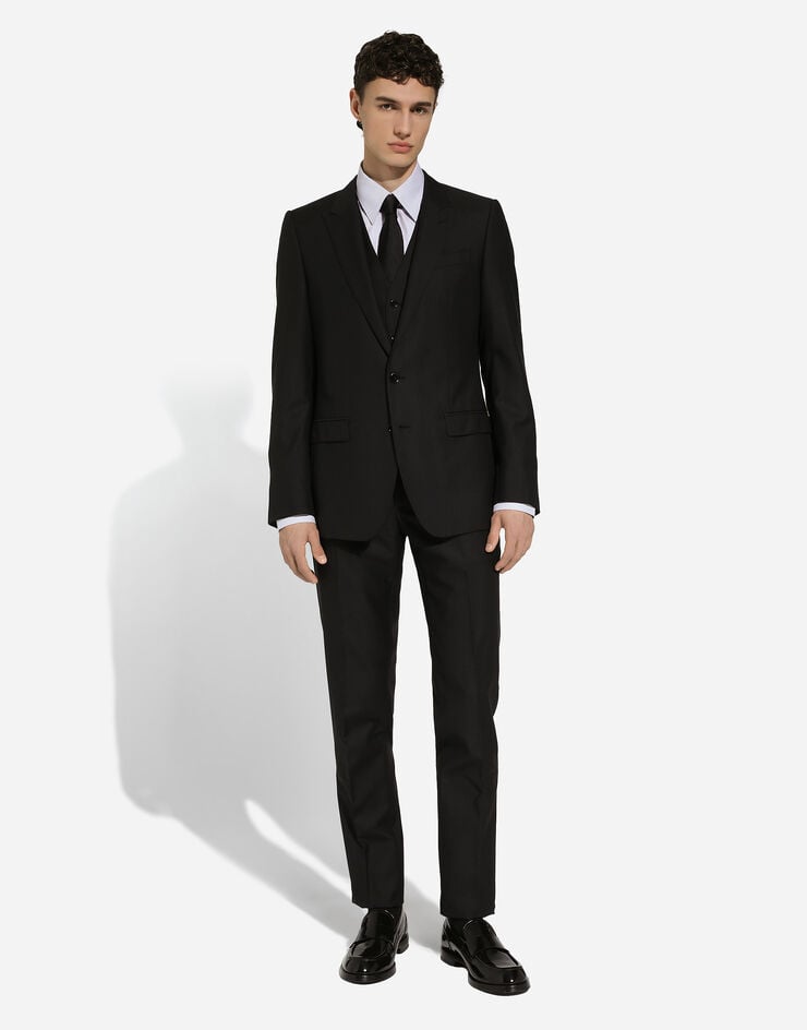 Dolce & Gabbana Wool and silk Martini-fit suit Black GK3XMTFU3H1