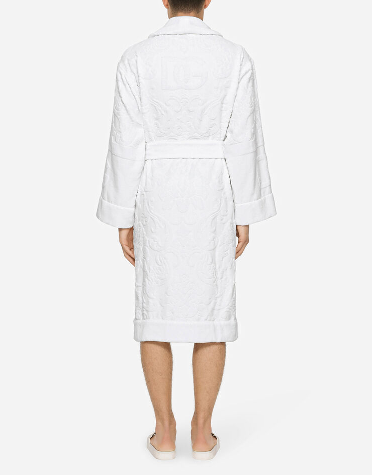 Dolce & Gabbana Bath Robe in Terry Cotton Jacquard Multicolor TCF009TCAGM