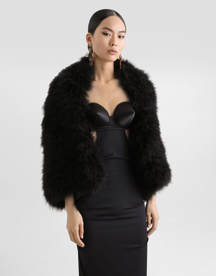 Dolce & Gabbana Marabou jacket Black F27FJFGDC2S