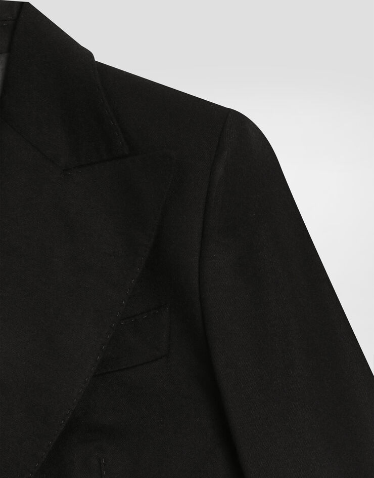 Dolce & Gabbana Double-breasted jacket in silk and Cashmere Black F29KKTGDDC0