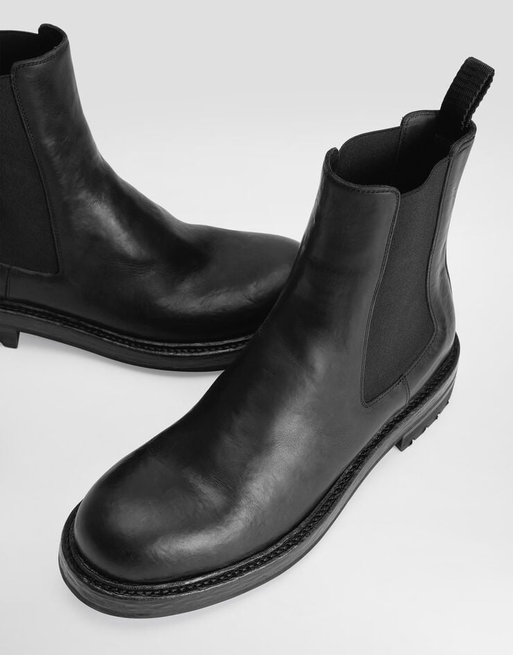Dolce & Gabbana حذاء بوت بيتلز من جلد عجل Black A60634AV325