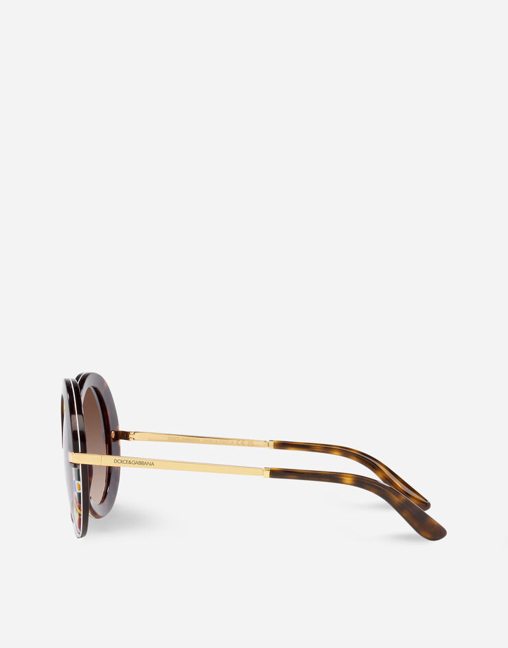 Dolce & Gabbana Gafas de sol Half Print Habana con Carretto VG4393VP813
