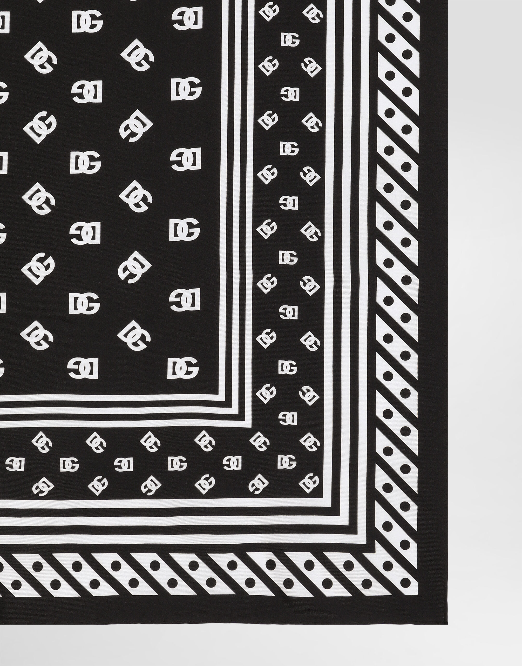 Twill scarf with all-over DG logo print (70 x 70) in Print for