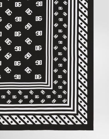 Dolce & Gabbana Foulard 70x70 in twill stampa logo DG allover Stampa FN092RGDB7Z