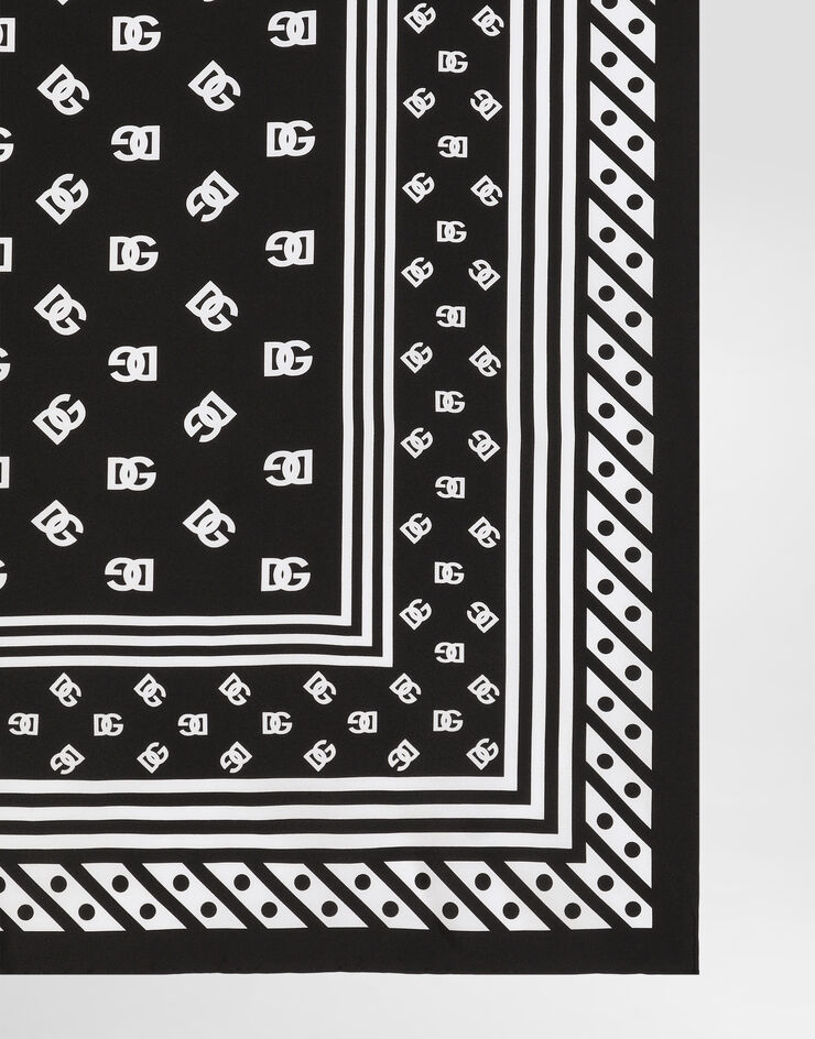 Dolce & Gabbana Twill scarf with all-over DG logo print (70 x 70) Print FN092RGDB7Z