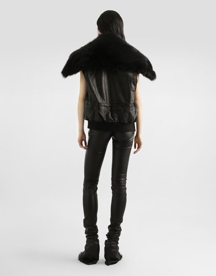 Dolce & Gabbana Vintage leather jacket Black F9T18LGDDD4