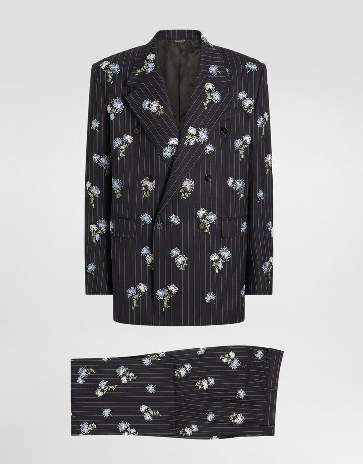Dolce & Gabbana Double-breasted palermo wool suit with embroidery  GK05YZGK456