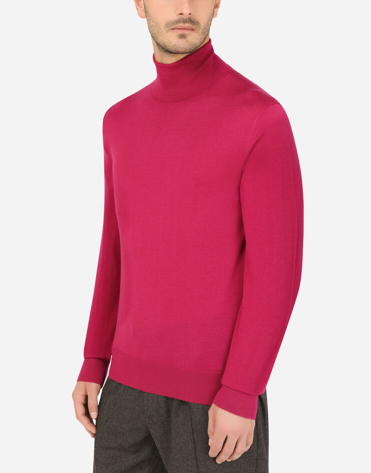 Dolce & Gabbana Pull Collo Alto Pink GXE65TJAV87