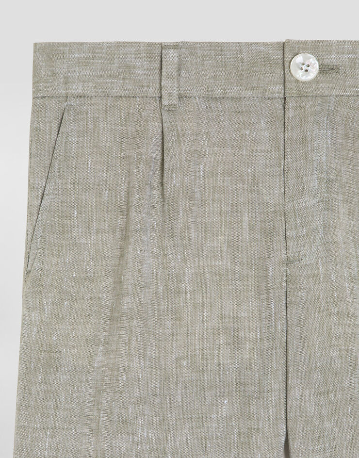 Dolce & Gabbana Linen bermuda shorts Green L44Q00FU4LG