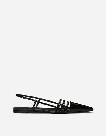 Dolce & Gabbana Slingback aus Lackleder Schwarz F290XTFU28D