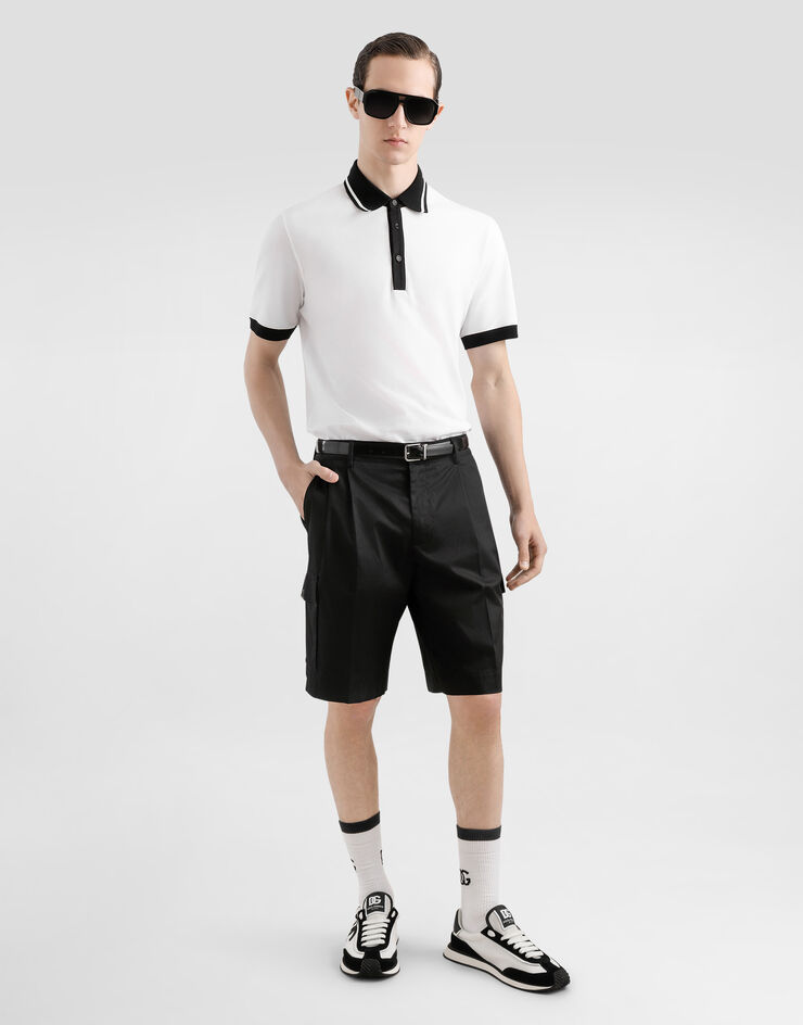 Dolce & Gabbana 코튼 카고 쇼츠 블랙 GP0Y2TFUFNV