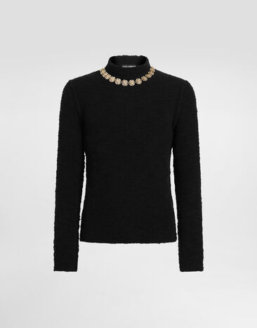 Dolce & Gabbana High-neck wool pullover Black GXW64ZJAM6Q