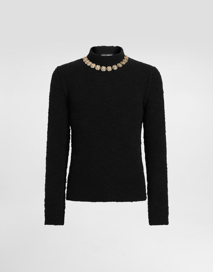 Dolce & Gabbana High-neck wool pullover Black GXW64ZJAM6Q