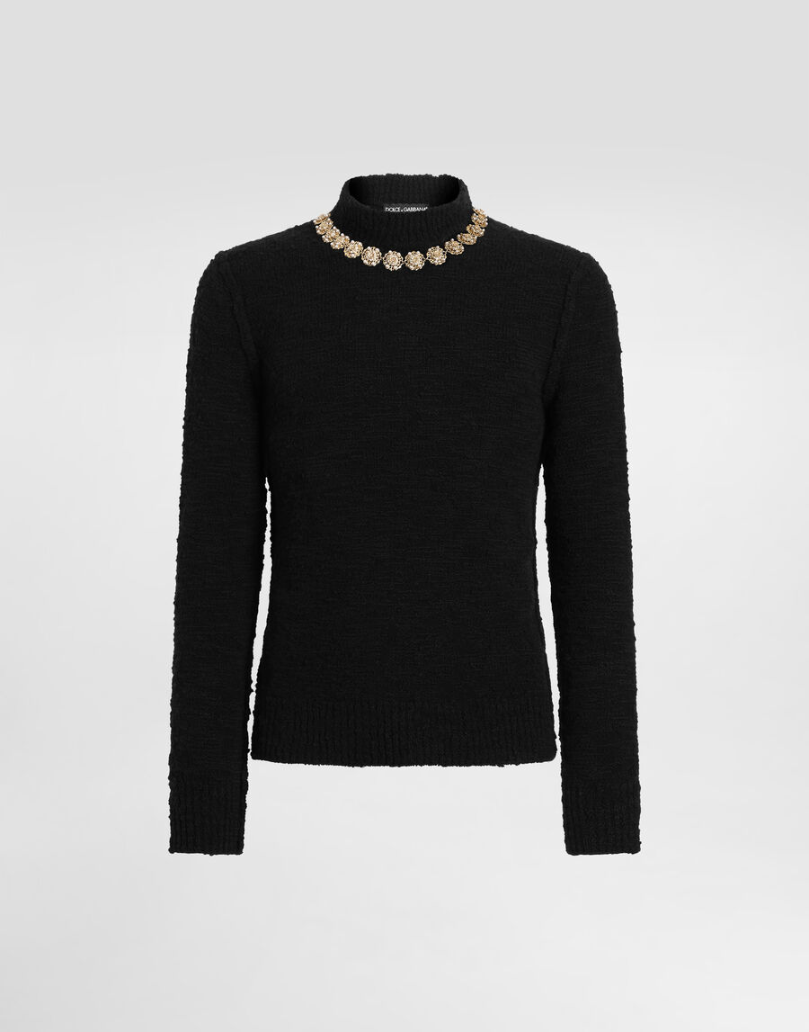 High-neck wool pullover