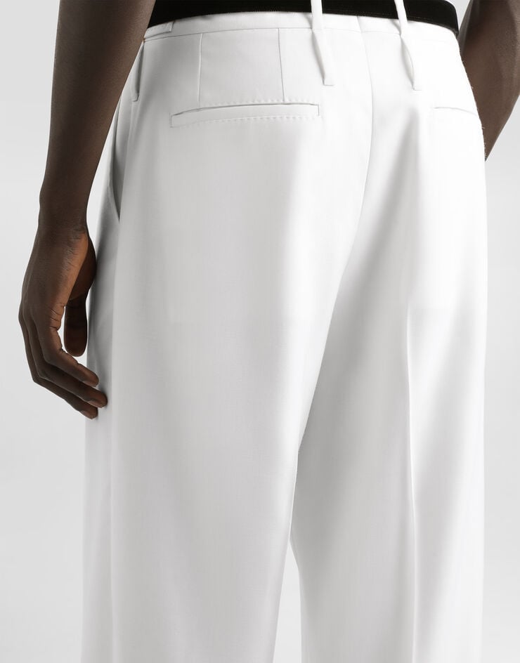 Dolce & Gabbana Wool faille trousers White GP1R4TFU2Z8