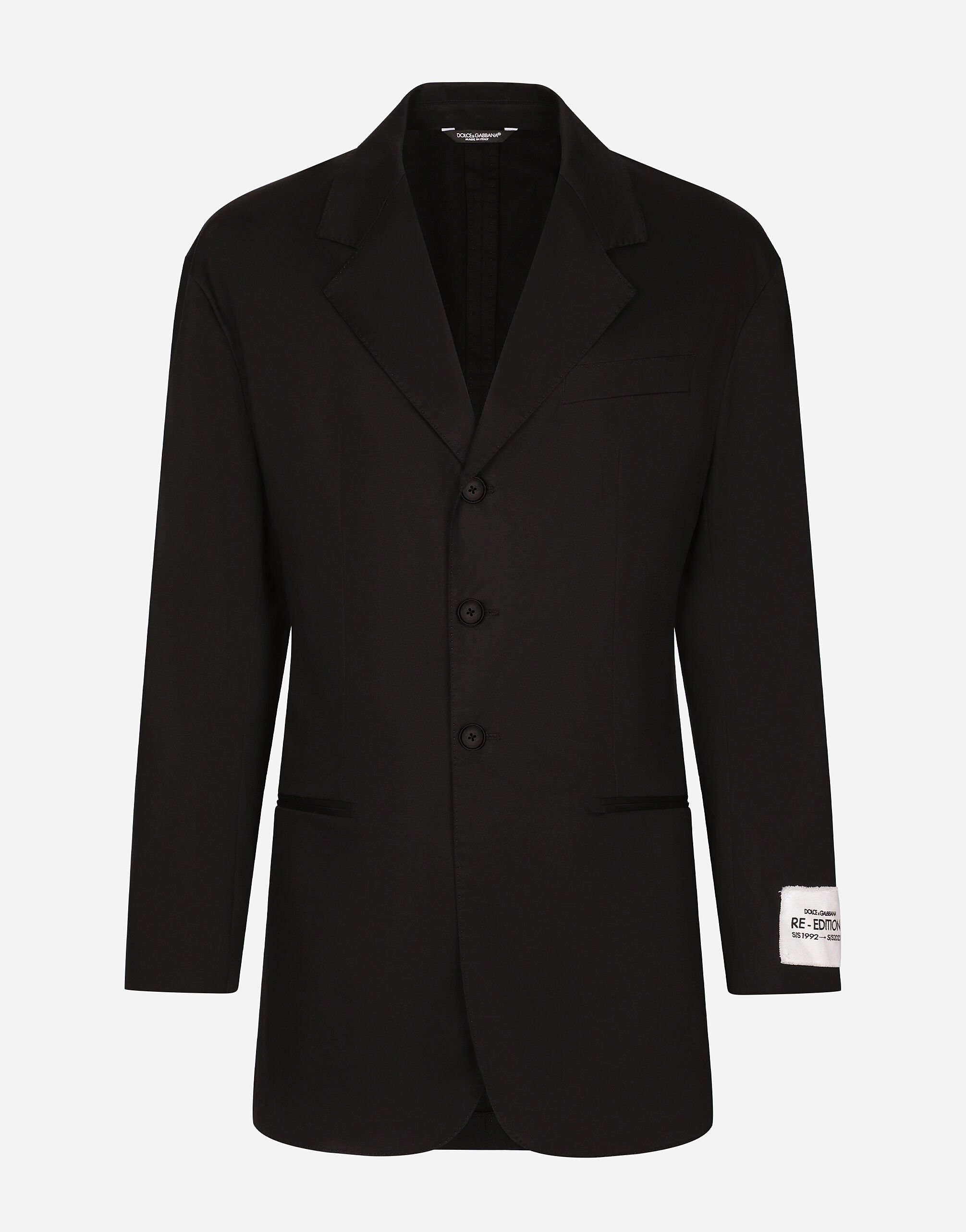 Dolce & Gabbana Chaqueta en gabardina de algodón elástico Negro G2PQ4TGG150