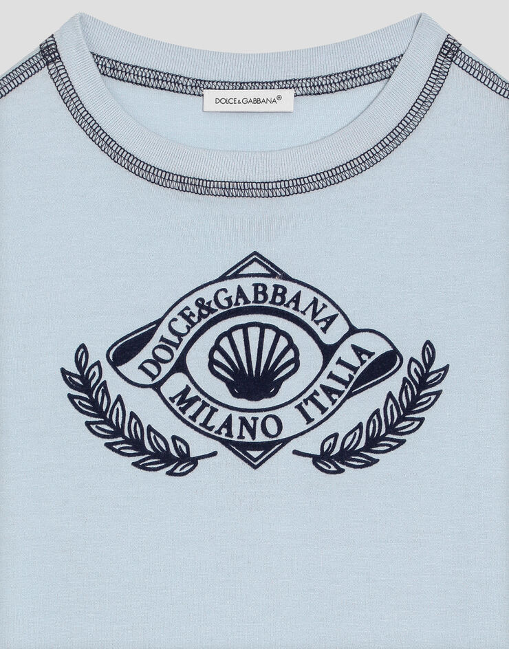 Dolce & Gabbana Short-sleeved jersey t-shirt with DG Azure L4JTHUG7PES