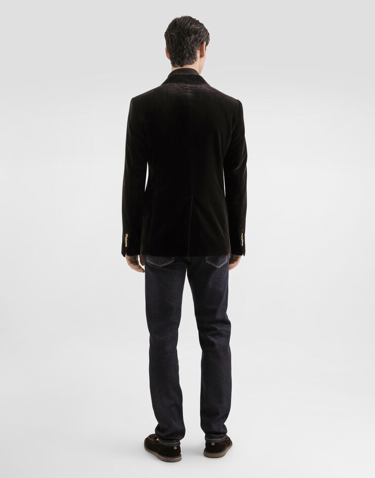 Dolce & Gabbana Single-breasted sicilia light cotton jacket Brown G2TV4TGJ619