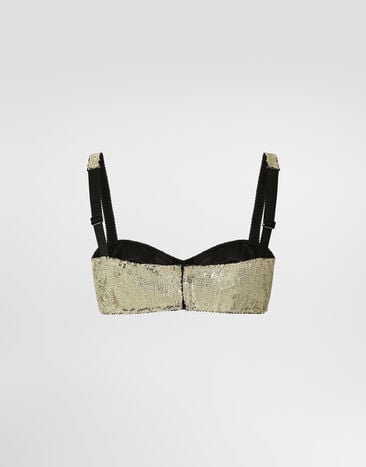 Dolce & Gabbana Balconette-BH mit Mikropailletten-Stickerei Gold O1B36TON05C