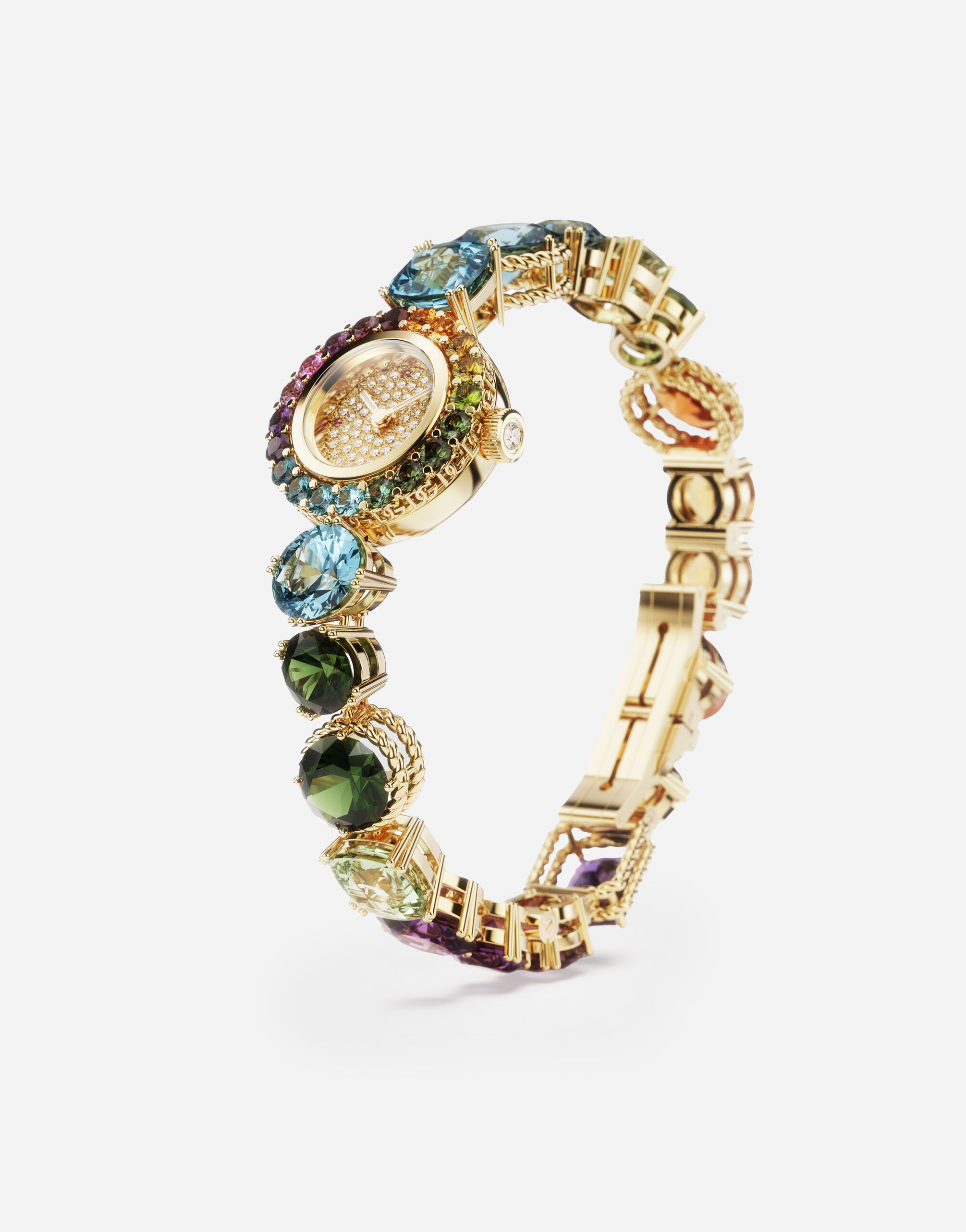 ドルガバ　18k ブラックのウィメンズ Rainbow watch in 18kt yellow gold with