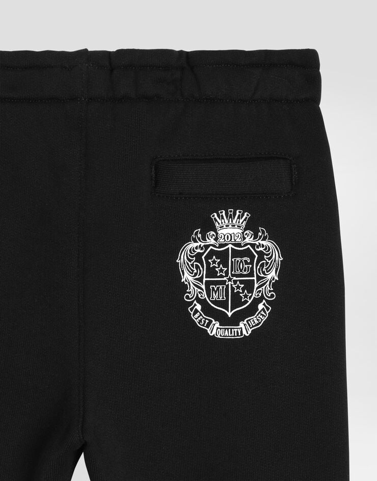 Dolce & Gabbana Fleece trousers with print Black L1JPLEG7PTH