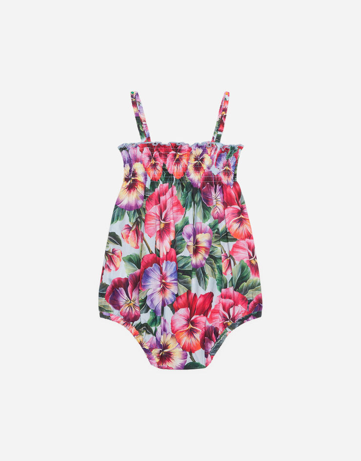Dolce & Gabbana POPLIN ROMPER SUIT WITH VIOLET PRINT STAMPA FLOREALE L21O70HS5GW