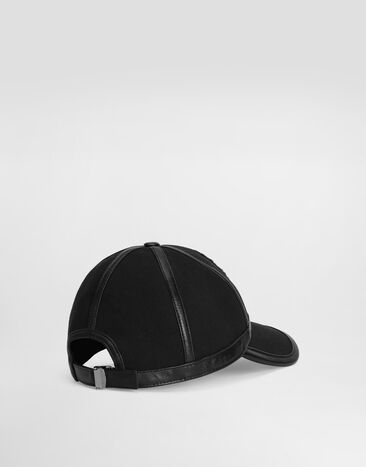 Dolce & Gabbana Gorra de béisbol de lona y piel Black GH932ZGK068