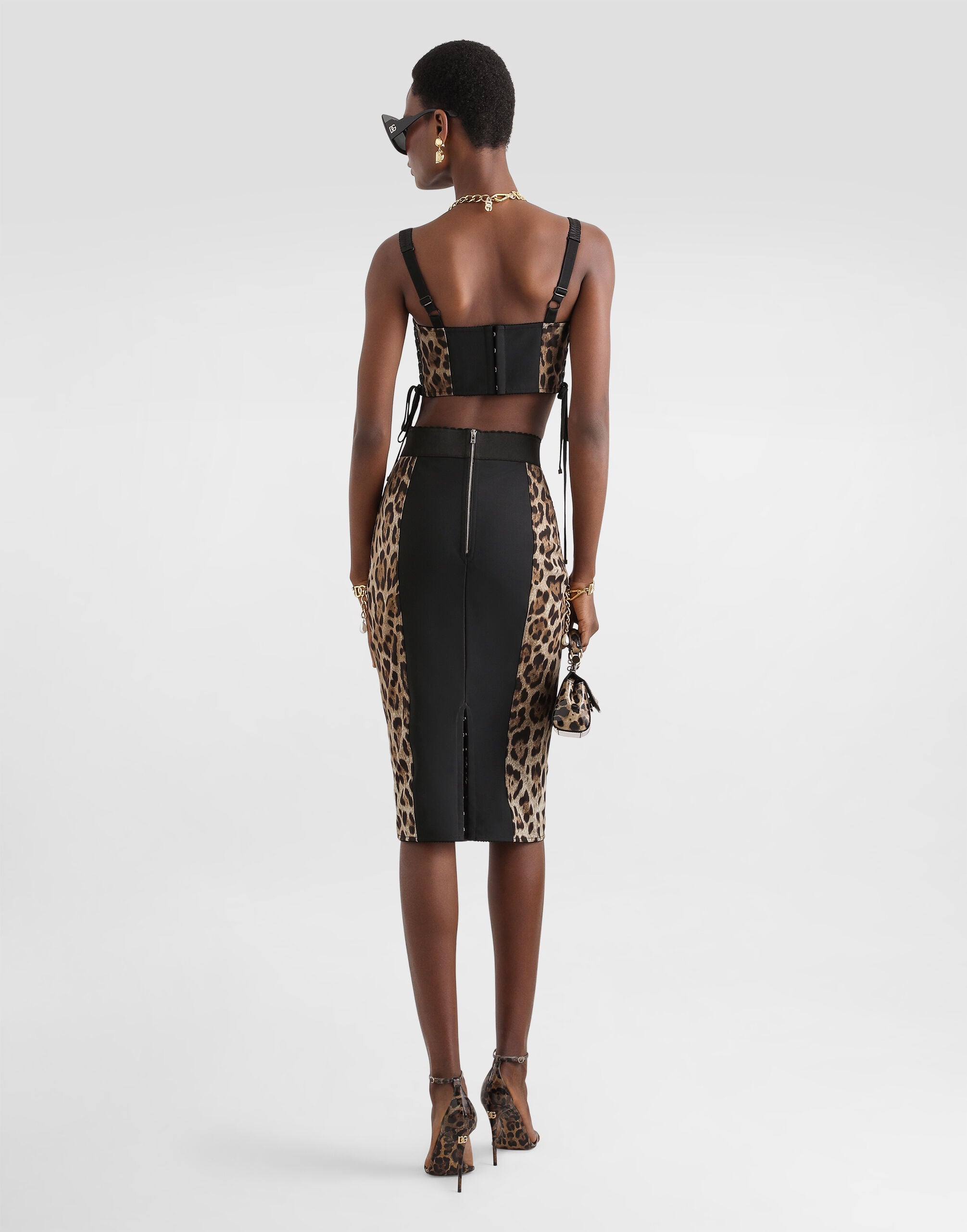 Leo-print fabric skirt in Print for Women | Dolce&Gabbana®