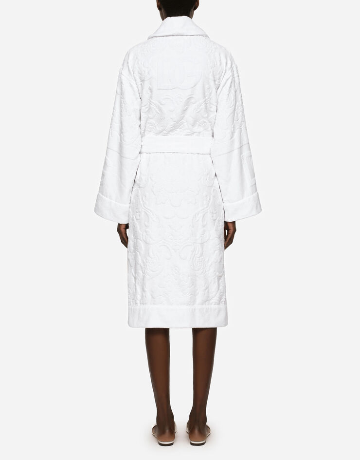 Dolce & Gabbana Bath Robe in Terry Cotton Jacquard Multicolor TCF009TCAGM