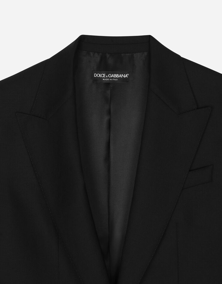 Dolce & Gabbana Veste droite en toile de laine Noir F290XTFU28D