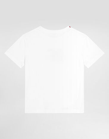 Dolce & Gabbana Camiseta de manga corta de punto con parche DG Blanco L5JTNKG7PHQ