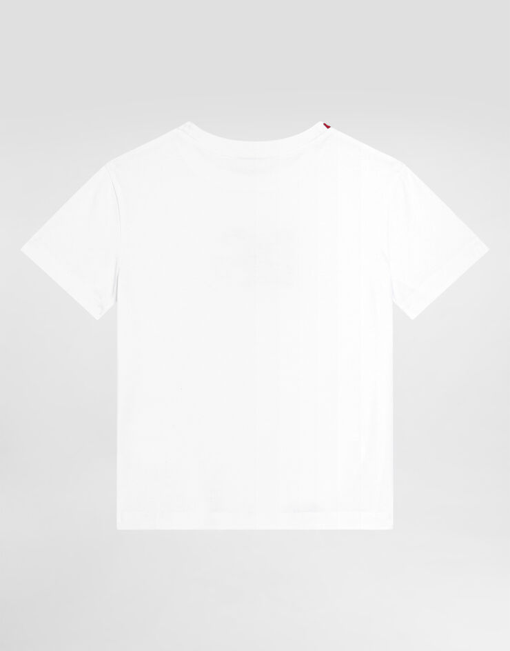 Dolce & Gabbana Camiseta de manga corta de punto con parche DG Blanco L5JTNKG7PHQ