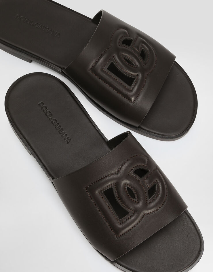 Dolce & Gabbana Calfskin sliders Brown A80397AO602