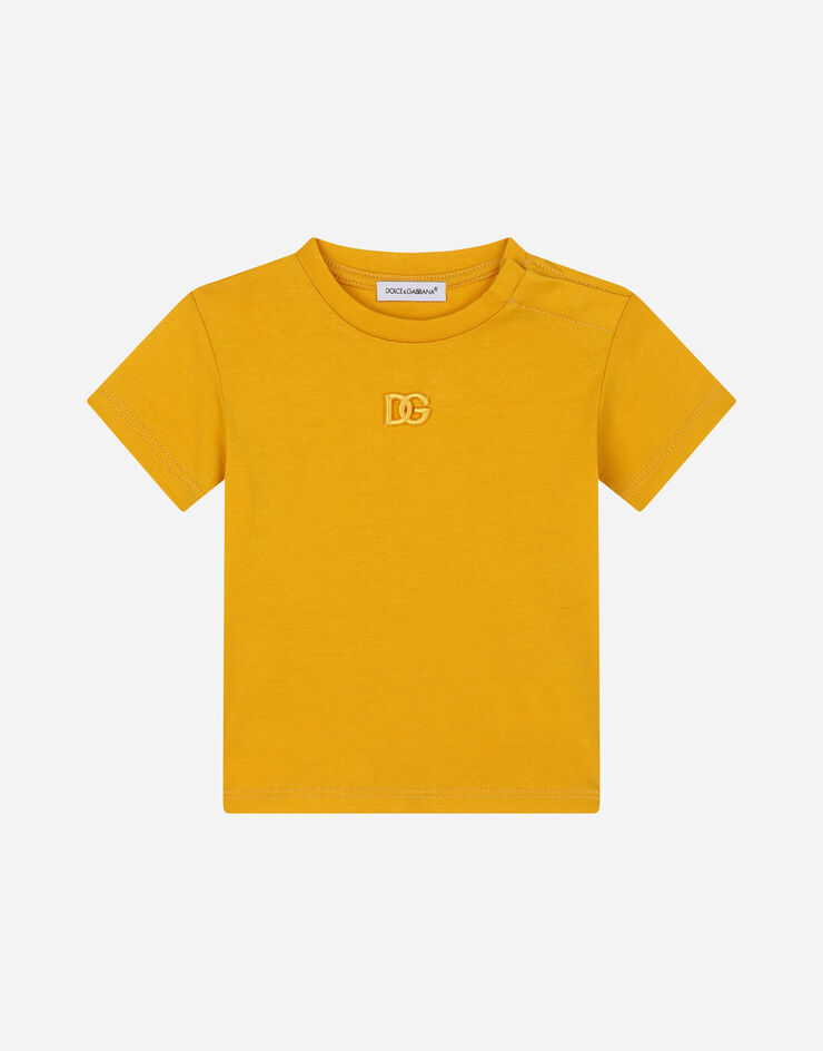 Dolce & Gabbana Jersey T-shirt with DG logo embroidery Gelb L1JTDMG7BYL